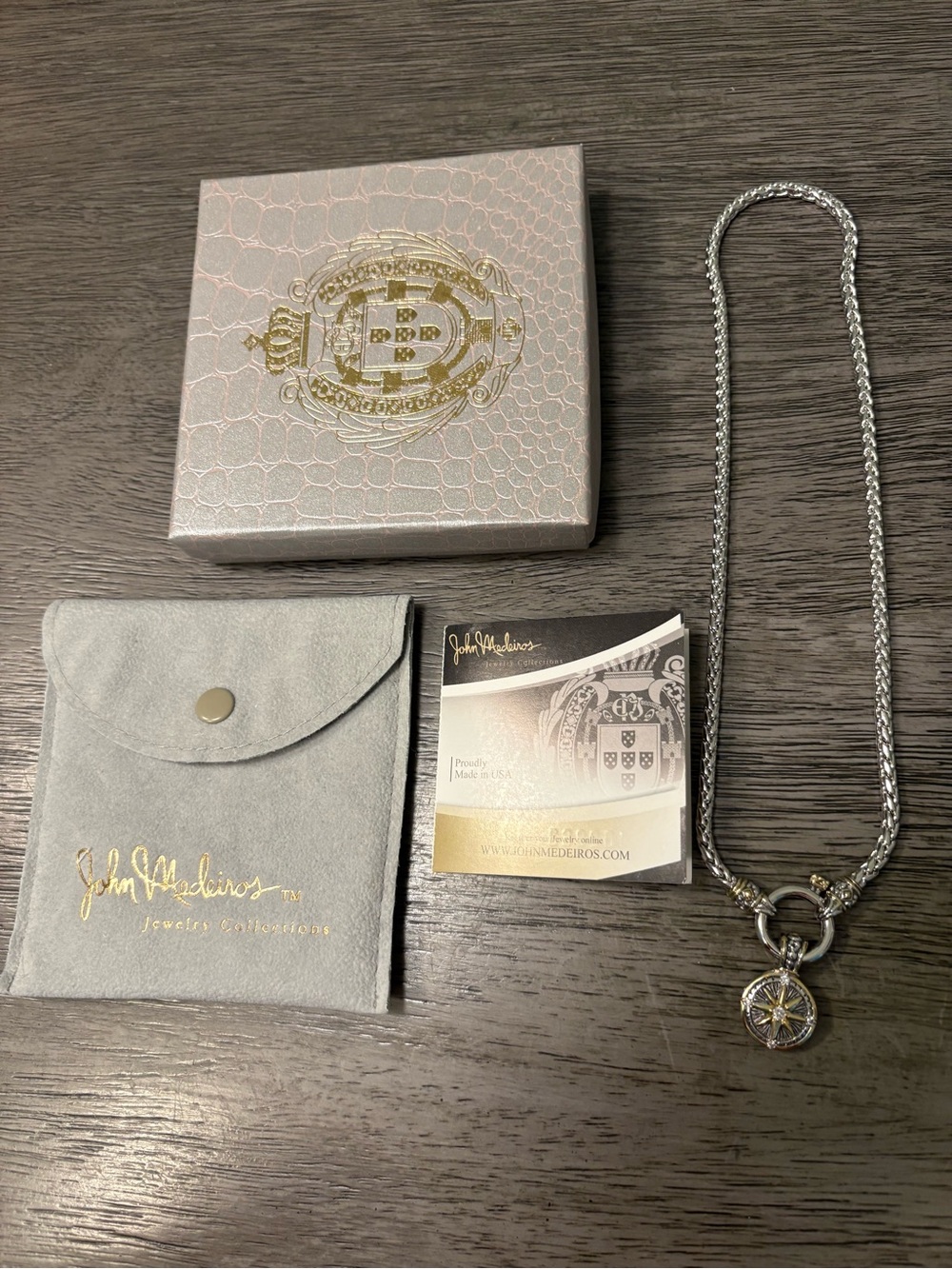John Medeiros "My True North" Compass Rose Pendant Necklace